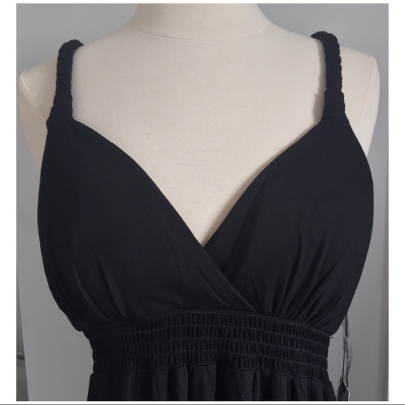 Black Knit Smocked Wrap Maxi Dress - NWT - Picture 4 of 4